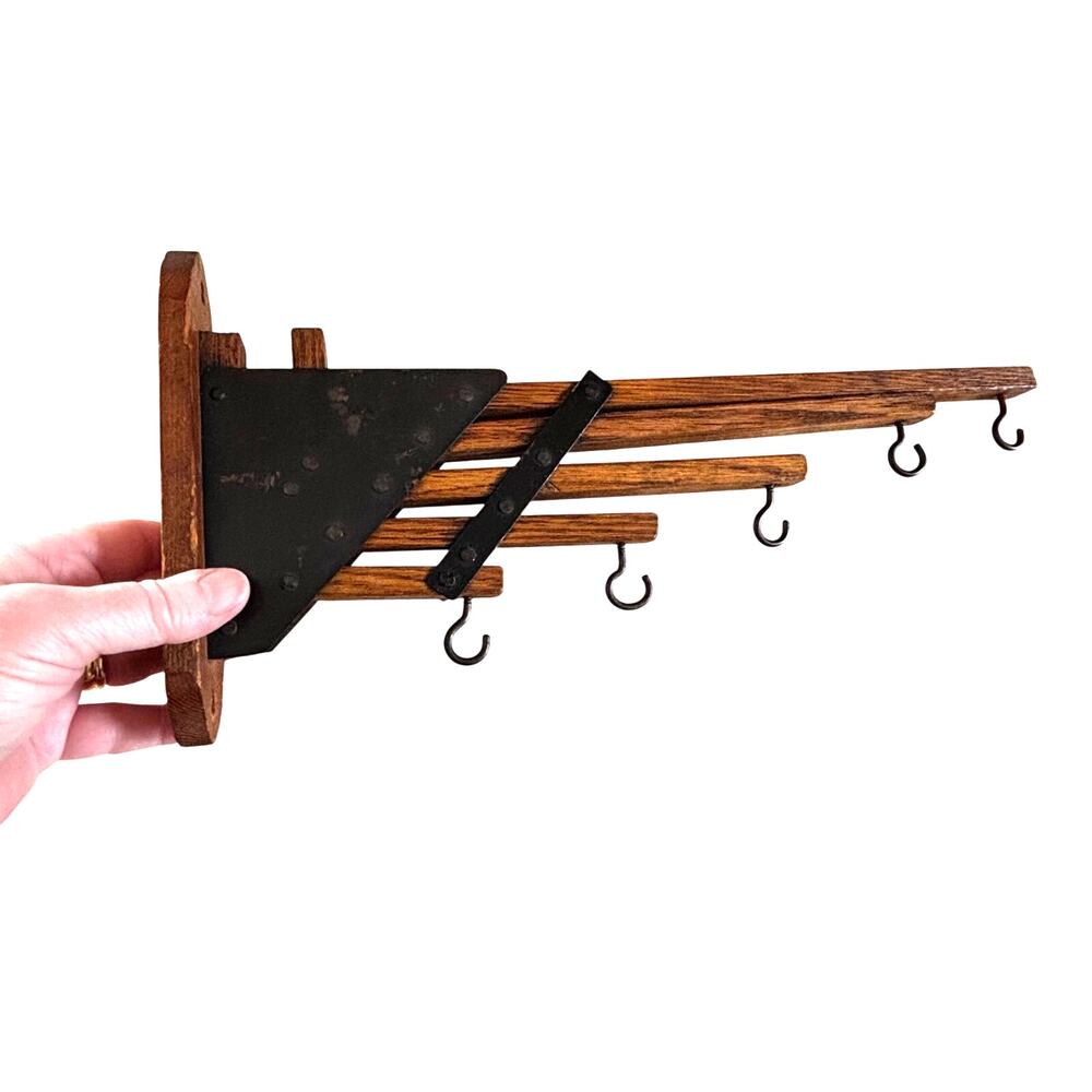 Vintage Space saving wood wall rack Dawson & Dashaies specialty co Rochester NY